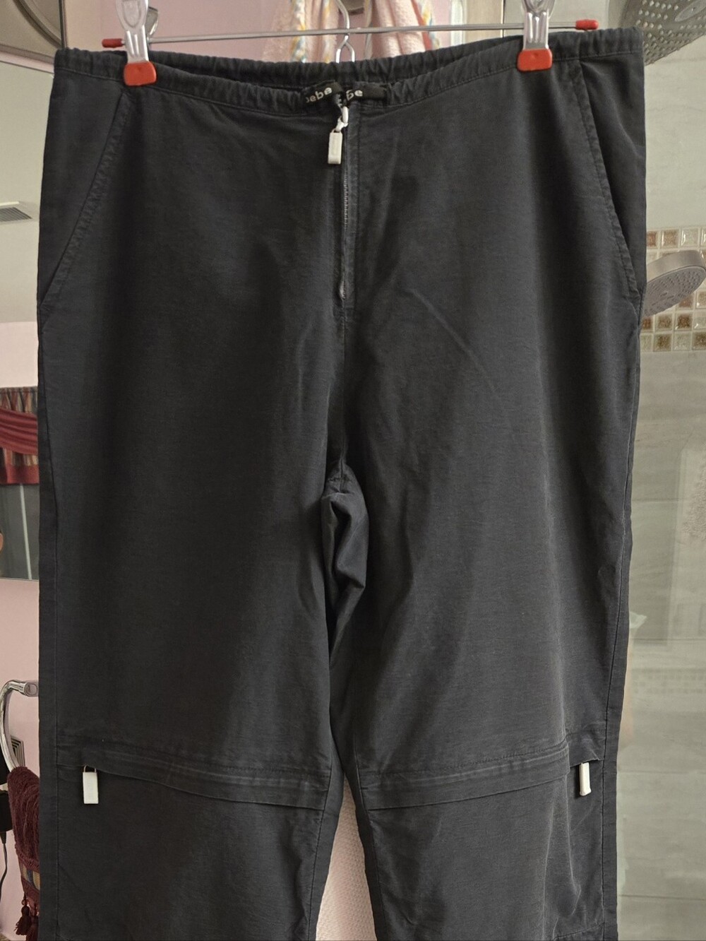 Ladies' Bebe Sport Black Zip-Detail Fashion Pants M